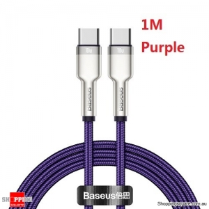 Baseus 1M 100W USB C to USB Type C QC 4.0 PD USB C Fast Charger Cable for MacBook Pro Xiaomi Redmi Note 8 Pro Samsung S20-Purple