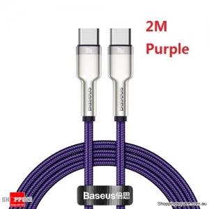 Baseus 2M 100W USB C to USB Type C QC 4.0 PD USB C Fast Charger Cable for MacBook Pro Xiaomi Redmi Note 8 Pro Samsung S20-Purple
