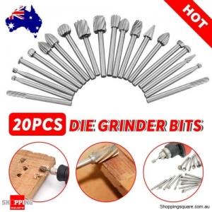20PC 3mm Carbide Burr Die Grinder Bits For Dremel Rotary Tool Drill Set Shank