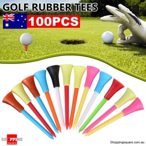 100X Rubber Golf Tees With Cushion Top 83MM Standard Plastic Tees Multi Color
