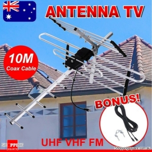 Digital Outdoor TV Antenna VHF UHF FM Signal Aerial Outdoor Amplifier Booster