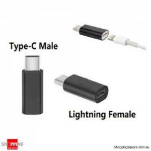 Lightning To Type C Adapter USB C Male To Lightning Female 8 Pin Black Colour AU