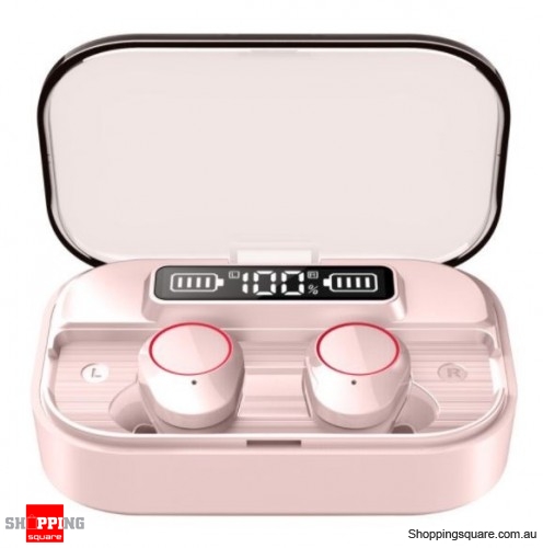 BDI G05 True Wireless Earbuds Bluetooth 5.0 IPX7 Waterproof with LED Display 6D Stereo Sound and 2000mAh Charging Case - Pink