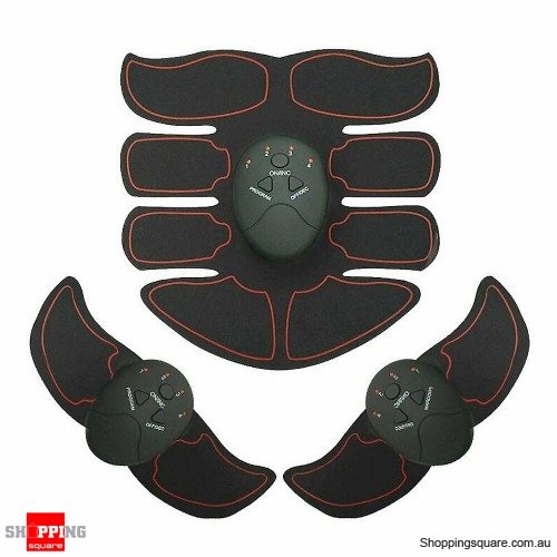 Ultimate EMS AB & Arms Muscle Simulator ABS Training Home Abdominal Trainer Set - Red Colour