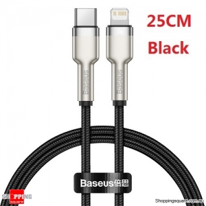 Baseus 0.25M PD 20W Fast Charge USB C Cable for iPhone 12 11 Pro Max Macbook Pro - Black
