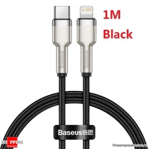 Baseus 1M PD 20W Fast Charge USB C Cable for iPhone 12 11 Pro Max Macbook Pro - Black