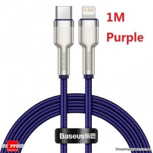 Baseus 1M PD 20W Fast Charge USB C Cable for iPhone 12 11 Pro Max Macbook Pro - Purple