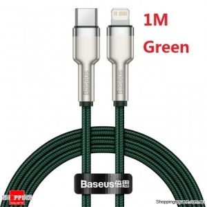Baseus 1M PD 20W Fast Charge USB C Cable for iPhone 12 11 Pro Max Macbook Pro - Green