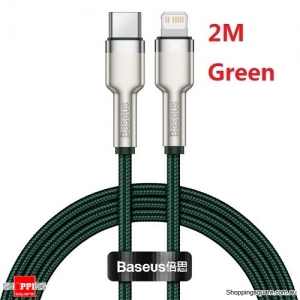 Baseus 2M PD 20W Fast Charge USB C Cable for iPhone 12 11 Pro Max Macbook Pro - Green