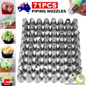 71PCS Piping Nozzles Set Cake Decorating Flower Russian Icing Tips Pastry Tools