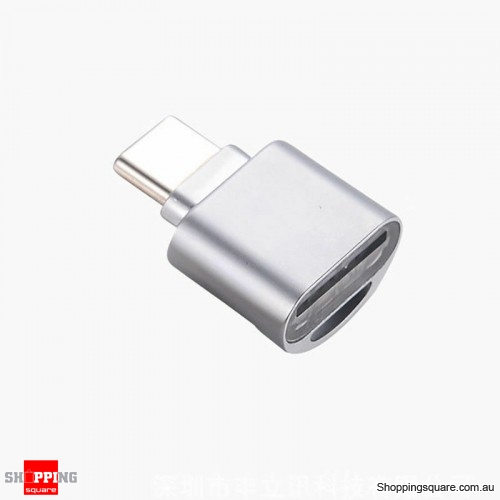 Universal USB 3.1 Type-C to Micro SD Memory Card Reader Adapter for Mobile Phone - Silver Colour