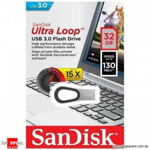 SanDisk Ultra Loop USB 3.0 32GB Flash Drive Memory Stick (CZ93)