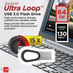 SanDisk Ultra Loop USB 3.0 64GB Flash Drive Memory Stick (CZ93)