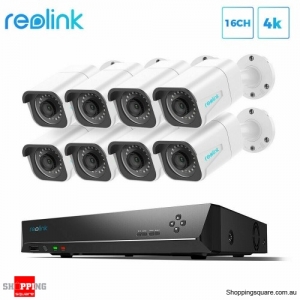 Reolink 8MP 4K 16CH PoE Security Camera System NVR Kit Audio Record RLK16-800B8 (8x PoE Camera included)