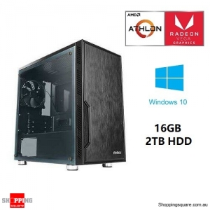 AMD 3000G Dual Core 16GB DDR4 2TB HDD Gaming Computer System Office Desktop PC