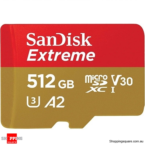 SanDisk Extreme 512GB micro SD SDXC UHS-I U3 V30 A2 160MB/s 4K Ultra HD Memory Card