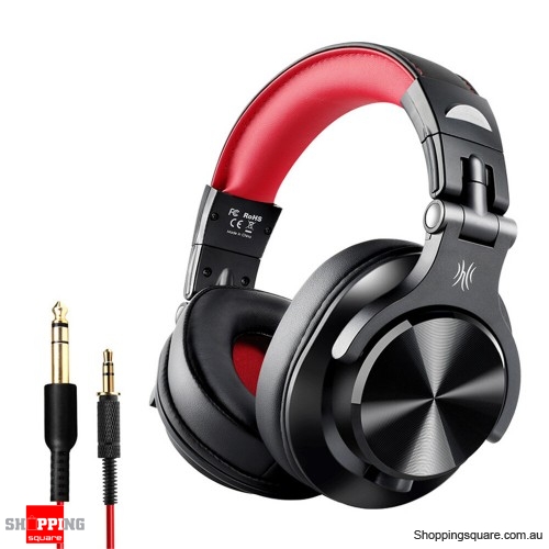 OneOdio A70 Wireless Bluetooth Headphones Studio Headphones with Shareport Foldable Monitor Recording Headphones - Black & Red