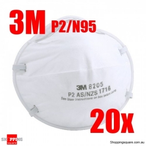 20PK - 3M Mask P2/N95 8205 FFP2 Approved Respirator Face Anti Dust Flu Protection