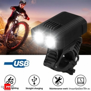 1X T6 LED Bike Light Rechargeable Bicycle Lamp Front Rear Headlight USB Durable