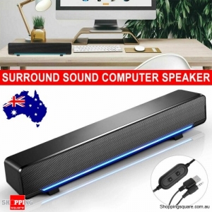 USB Wired Computer Speaker 3.5mm Stereo Surround Sound Subwoofer for PC Laptop