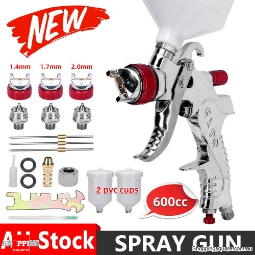 HVLP Air Spray Gun Kit 3Nozzles Paint Touch Up Gravity Feed Low Pressure Sprayer