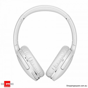 Baseus Wireless Headphones Noise Cancelling Bluetooth 5.0 Stereo Over Ear Headset - White Colour