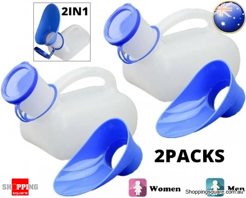 2X 1000ML Outdoor Urine Bottle w/Lid Male Female Pee Urinal Storage Camping Car