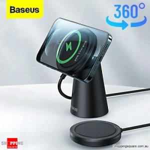 Baseus Magnetic Wireless Fast Charger Phone Holder Stand For iPhone13 12 Pro Max
