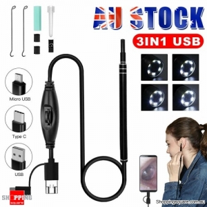 LED Ear Camera Cleaner Endoscope Otoscope Scope Pick Ear Wax Removal Scoop Tool