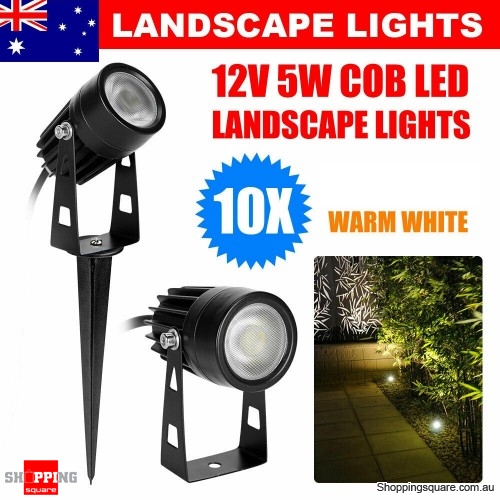 10x 12V Garden Lights LED Flood Light Outside Lamp Landscape Spotlights Lighting - Warm White