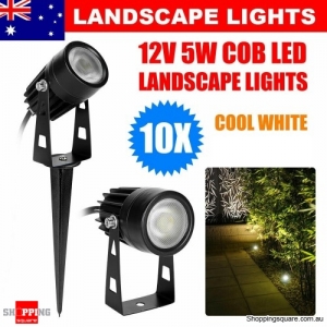 10x 12V Garden Lights LED Flood Light Outside Lamp Landscape Spotlights Lighting - Cool White