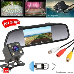 Reverse Camera Rear View HD Day & Night Camera LCD Monitor Car Reversing Mirror