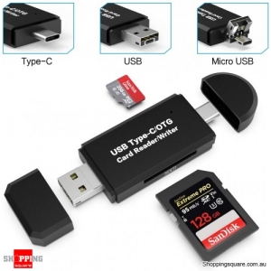 3 in 1 Type-C SD Card Reader Micro OTG USB Card Reader