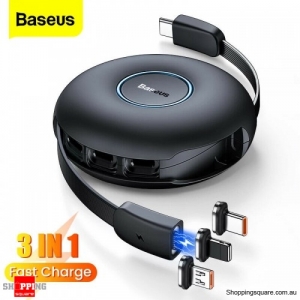 Baseus Magnetic Cable PD 20w Type C Fast Charging Charger Micro USB C Data Cord - Black Colour