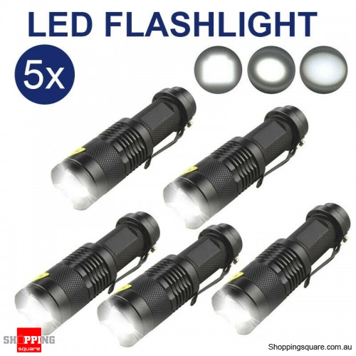 Mini 5x Q5 LED Flashlight Torch Adjustable Focus Zoom Light Lamp 1200LM