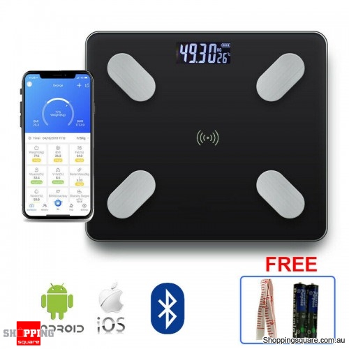 Wireless Digital Bathroom Body Fat Scale Bluetooth Scales 180KG Weight BMI Water