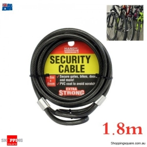 Bicycle Cycling Security Cable 1.8m 6mm PVC Coat Metal Chain For Bike Gate Lock