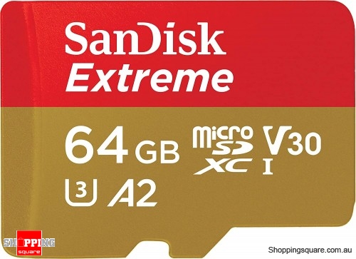 2022 New SanDisk 64GB Extreme microSDXC UHS-I C10 U3 V30 A2 Memory Card 170MB/s (SDSQXAH-064G)