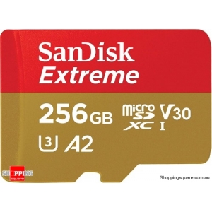 2022 New SanDisk 256GB Extreme microSDXC UHS-I C10 U3 V30 A2 Memory Card 190MB/s (SDSQXAV-256G)