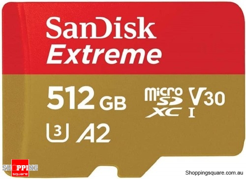 2022 New SanDisk 512GB Extreme microSDXC UHS-I C10 U3 V30 A2 Memory Card 190MB/s (SDSQXAV-512G)