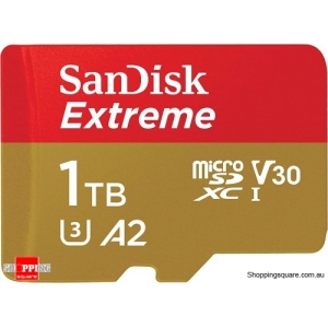 2022 New SanDisk 1TB Extreme microSDXC UHS-I C10 U3 V30 A2 Memory Card 190MB/s (SDSQXAV-1T00)