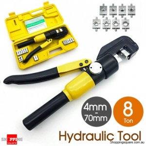 8 Ton Hydraulic Terminal Crimper Cable Wire Force Tool Kit 9 Die 4mm-70mm