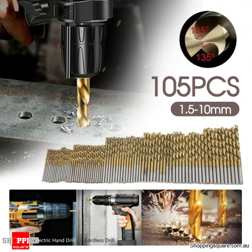 105pc Drill Bits Set for Stainless Steel Metal HSS-Co Cobalt Bit Titanium