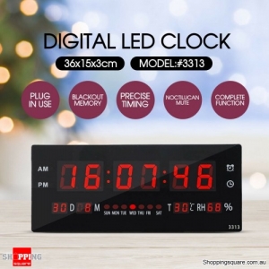 Digital Home Large Big Jumbo LED Wall Desk Clock With Calendar Temperature