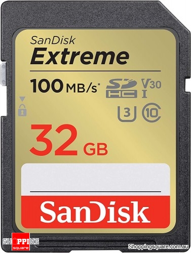 2022 New SanDisk Extreme SDHC UHS-I SD Card C10 U3 V30 4K UHD 32GB 100MB/s (SDSDXVT-032G)