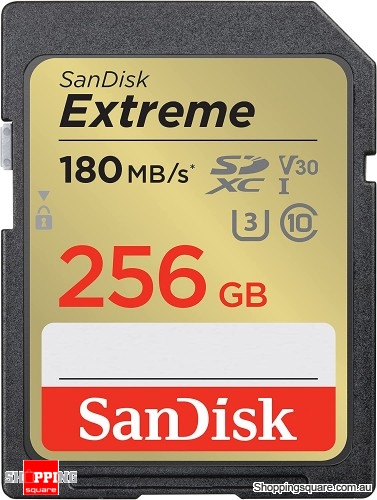 2022 New SanDisk Extreme SDXC UHS-I SD Card C10 U3 V30 4K UHD 256GB 180MB/s (SDSDXVV-256G)