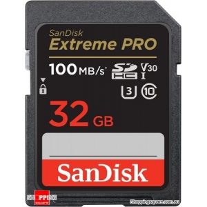 2022 New SanDisk Extreme PRO SDHC UHS-I SD Card C10, U3, V30, 4K UHD 32GB 100MB/s (SDSDXXO-032G)