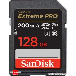 2022 New SanDisk Extreme PRO SDXC UHS-I SD Card C10, U3, V30, 4K UHD 128GB 200MB/s (SDSDXXD-128G)