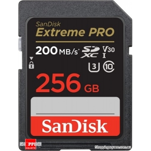 2022 New SanDisk Extreme PRO SDXC UHS-I SD Card C10, U3, V30, 4K UHD 256GB 200MB/s (SDSDXXD-256G)