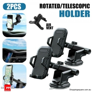 2 x Universal 360° Windshield Mount Car Holder Cradle Long Neck For Smart Phones